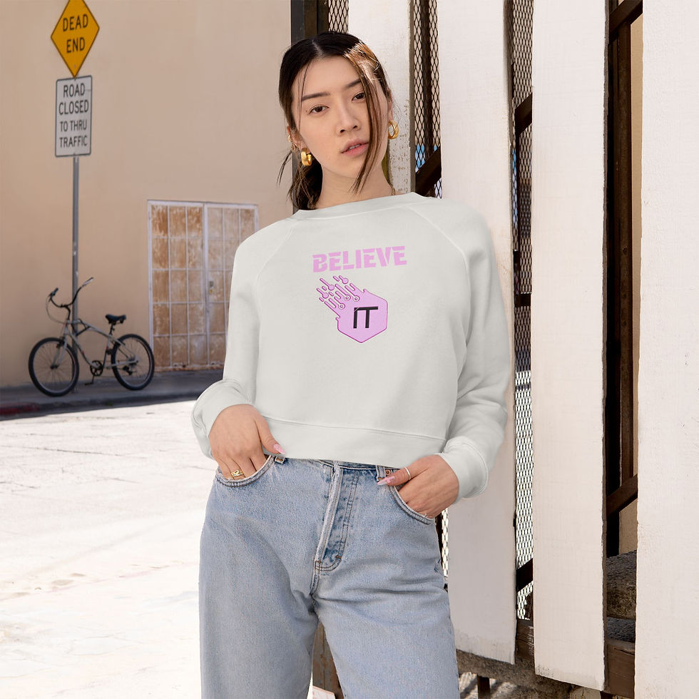 Miniatura: Believe in Yourself Motivational Cropped Fleece Pullover