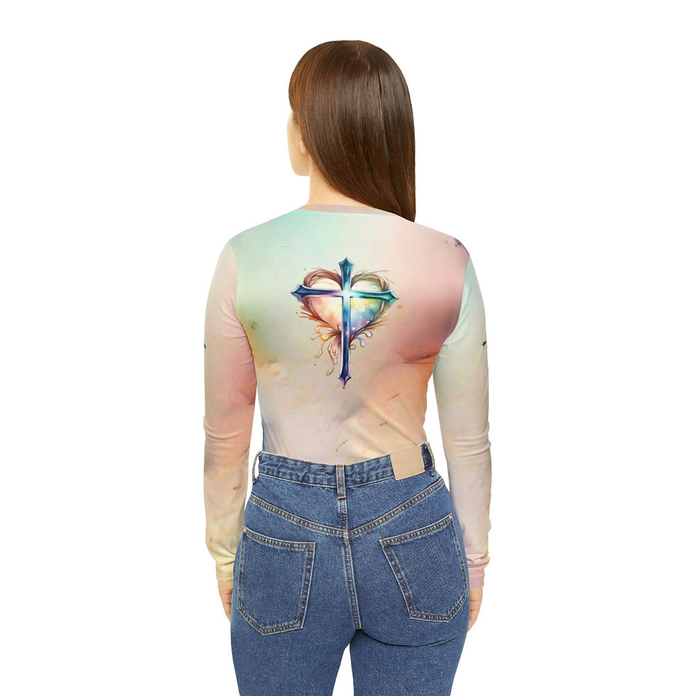 Miniatura: Long Sleeve V-neck One Body Shirt