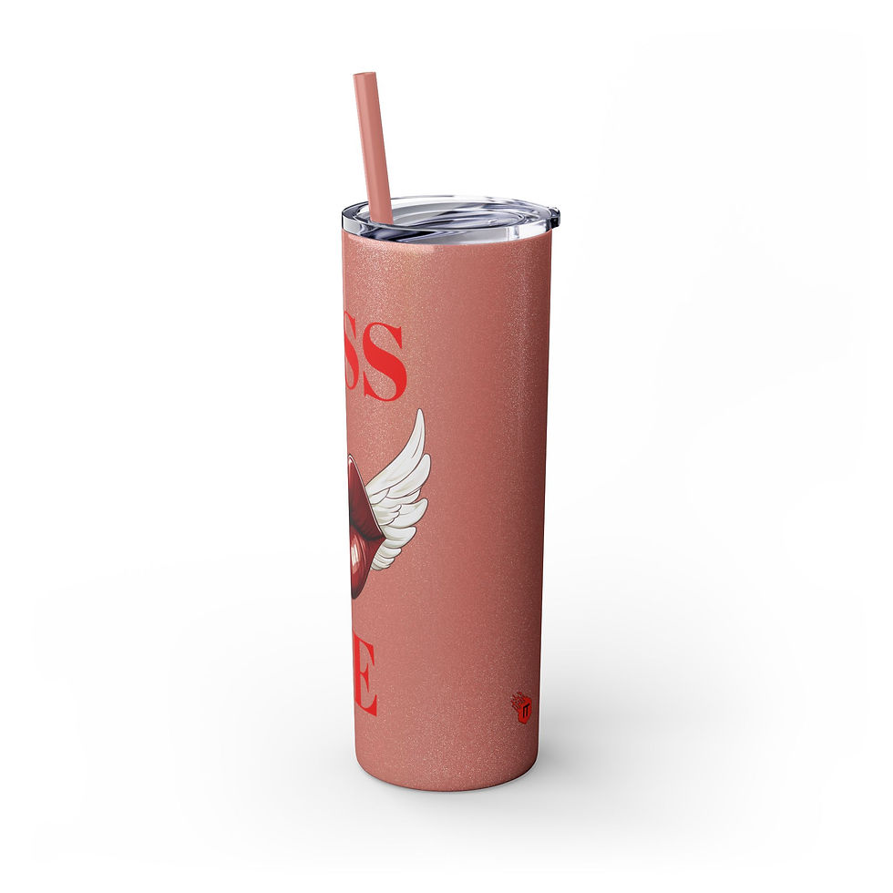 थंबनेल: Kiss Me Skinny Tumbler with Straw - 20oz Travel Mug 