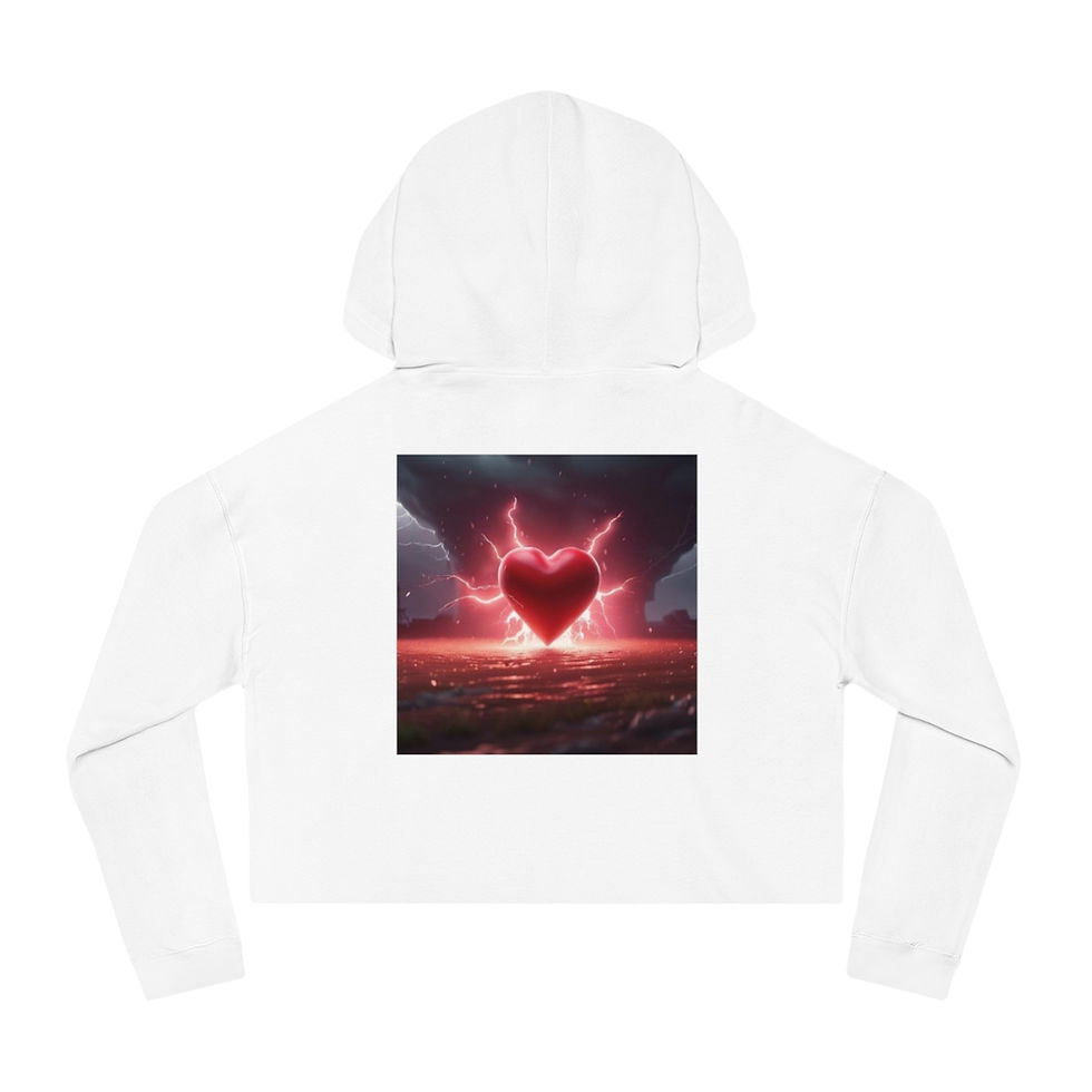 섬네일: Women’s Cropped HEART Hooded Sweatshirt