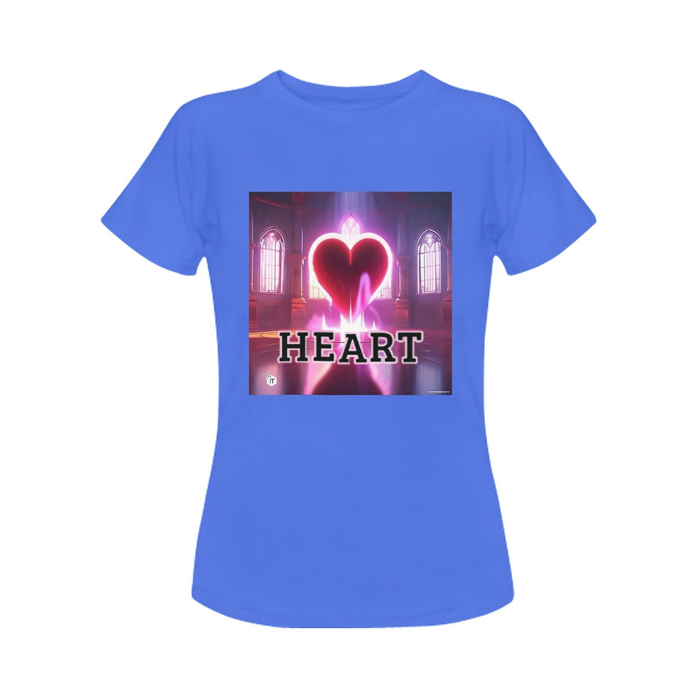 Heart Beat Blue Women's T-Shirt in USA Size