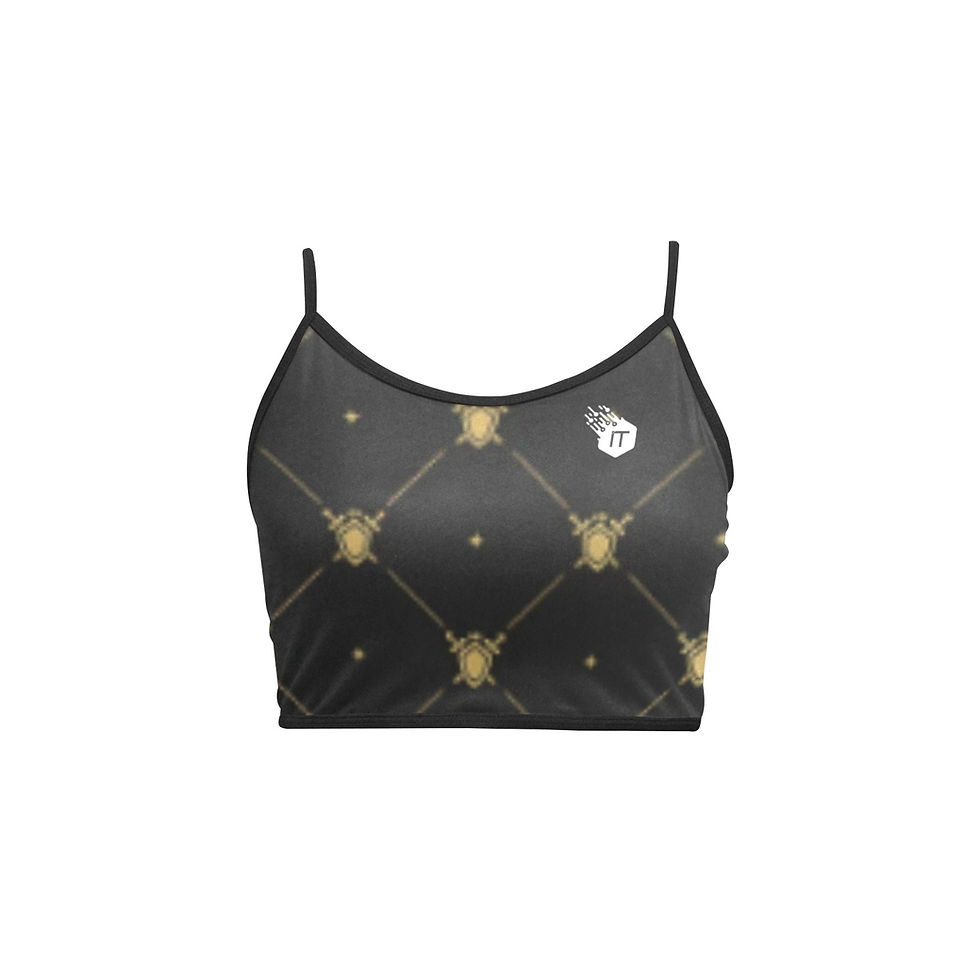 Miniatura: Sleeveless Women's Spaghetti Strap Crop Top (Model T67)