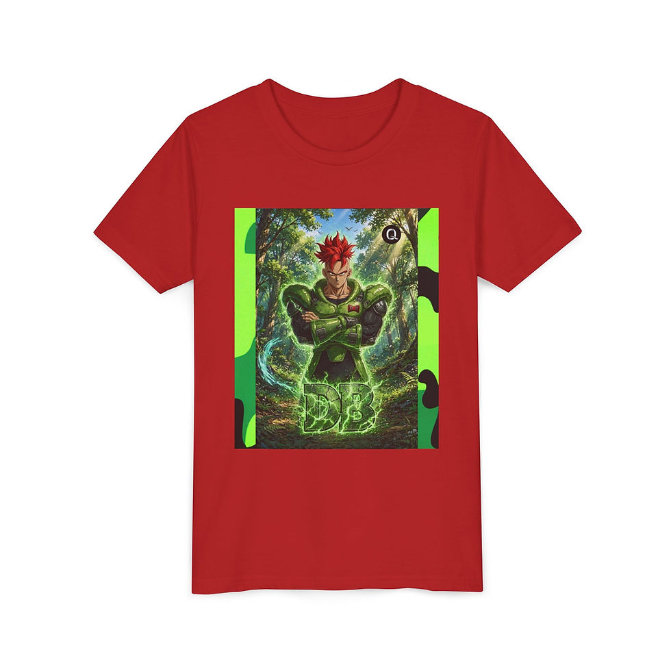 縮圖：Youth Tee — Electric Green Warrior Graphic