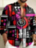 縮圖：Men's Retro Floral Shirt Long Sleeve