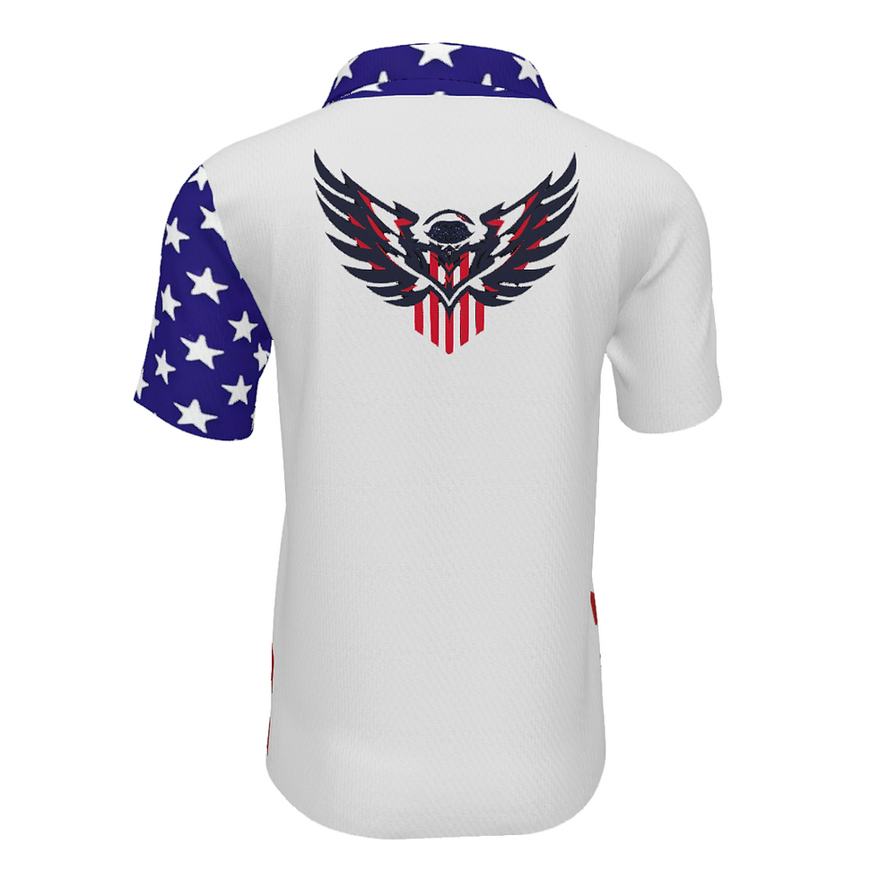 섬네일: (Independence Day) Wing Man Men's Turndown V-Neck T-Shirt