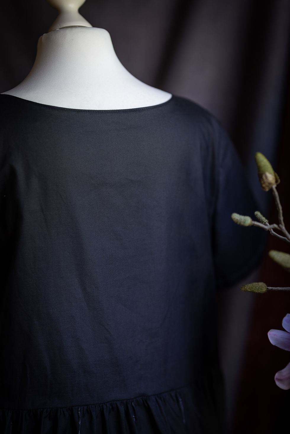 Thumbnail: 'Cemetery-go-Round' loose dress / dark charcoal version