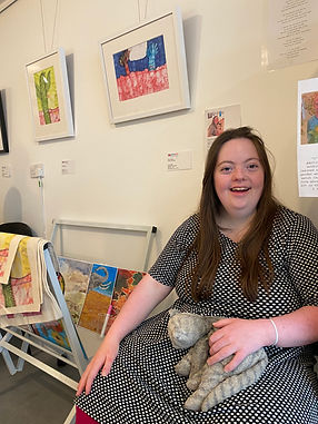 Lily at the opening of the 'On Nature' exhibition at the Grace Eyre art gallery