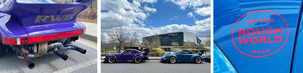 A Group of RWB Porsches Visiting Porsche North America