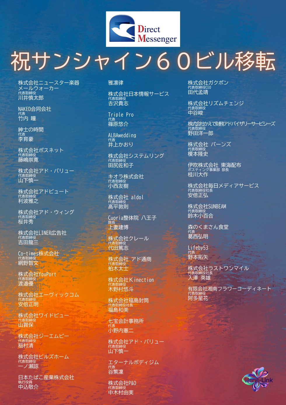 ダイレクトメッセンジャー様ポスター