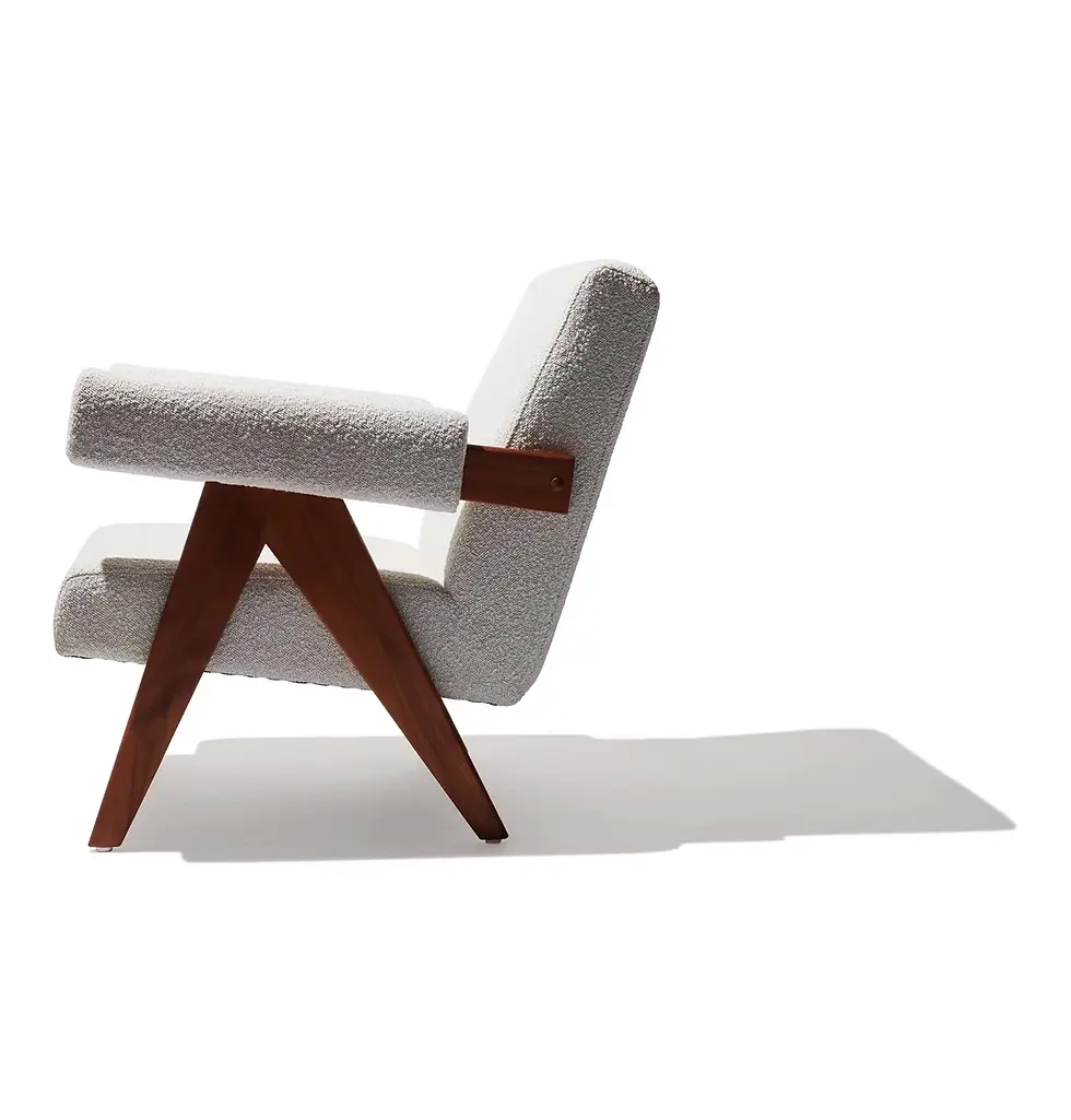 Thumbnail: Débora Lounge Chair - Walnut & Boucle Fabric
