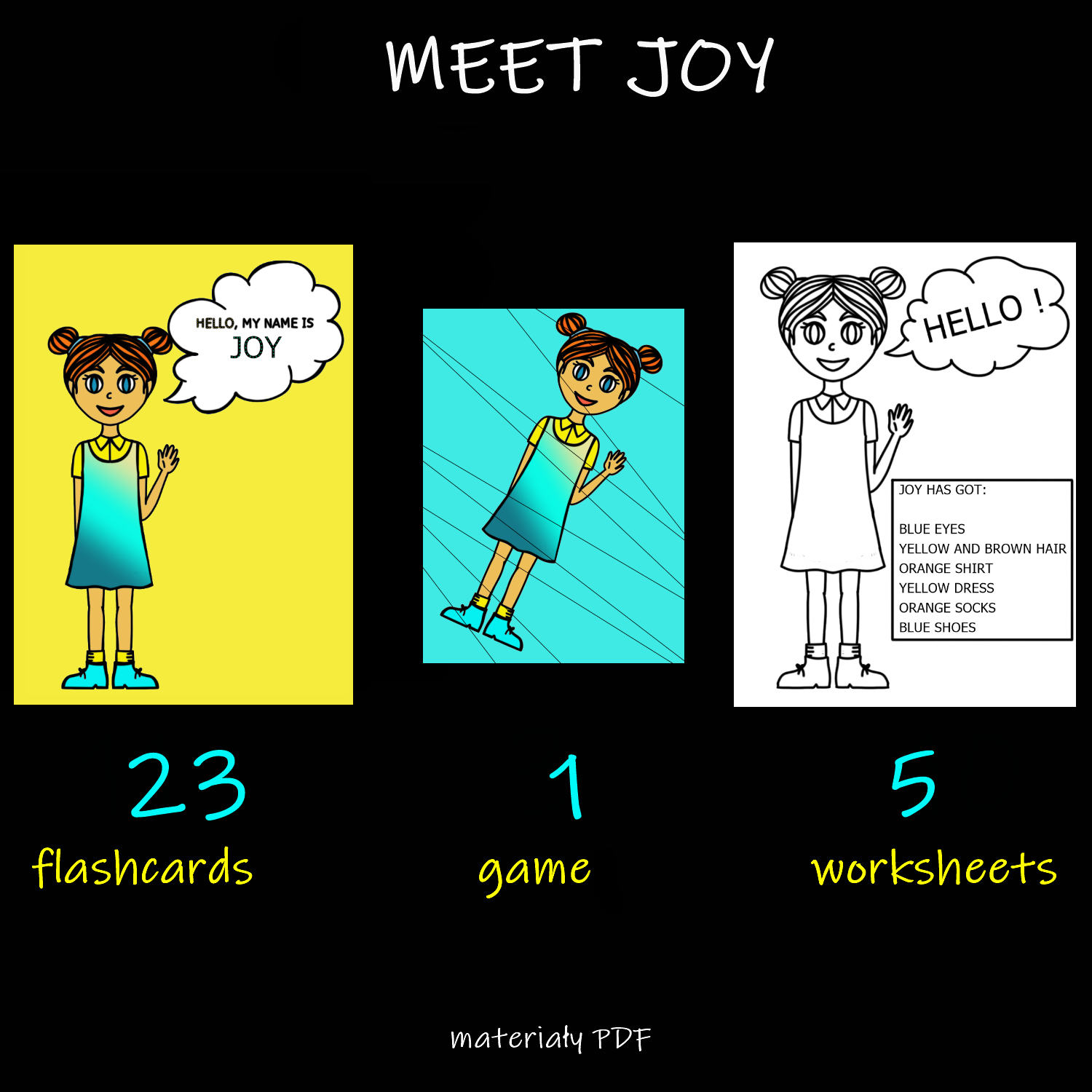 MEET JOY - flashcards (story), game, worksheets