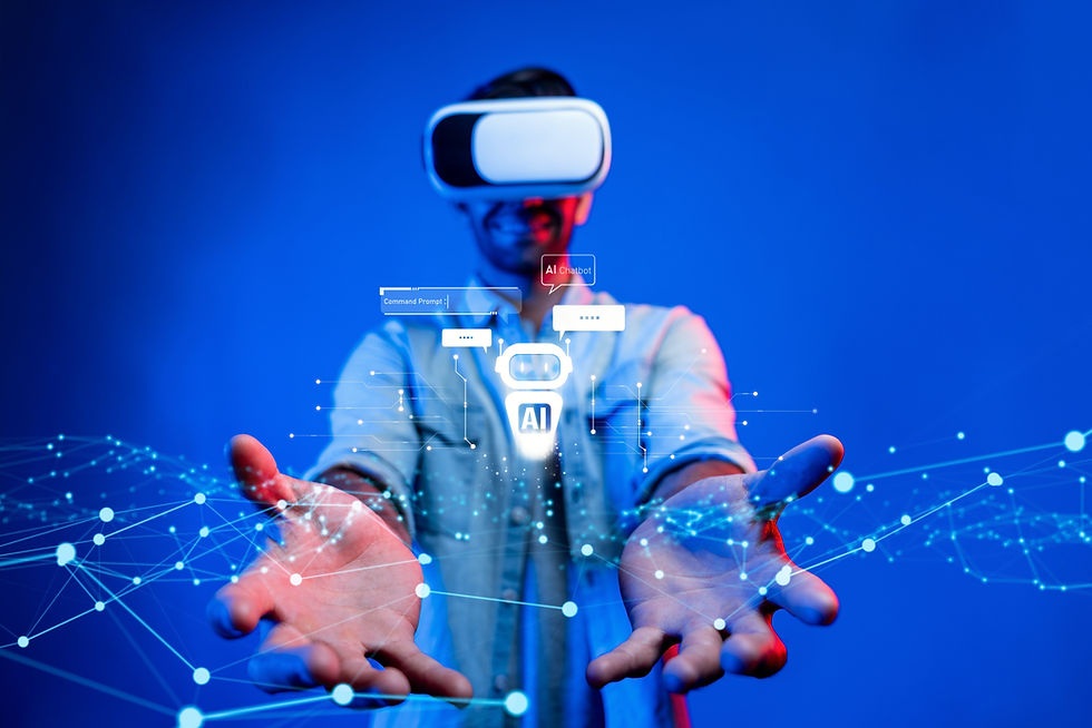 Human interact with AI artificial intelligence virtual assistant chatbot in concept of AI