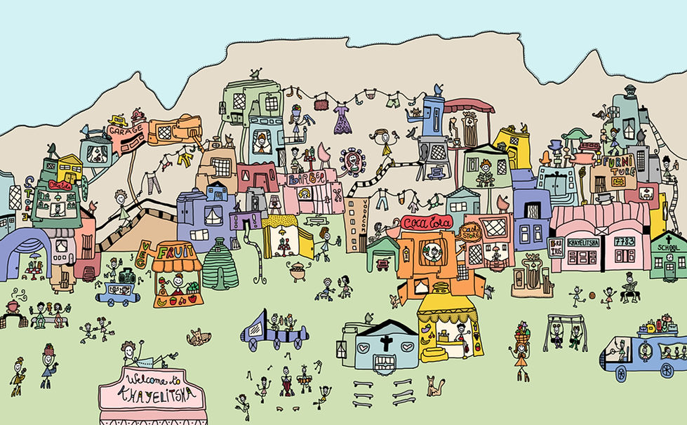 Colourful township Khayelitsha illustration