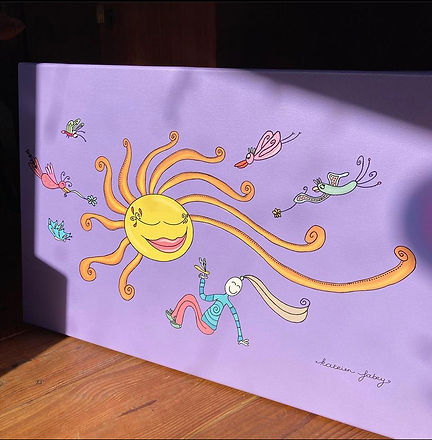 Sun print on canvas