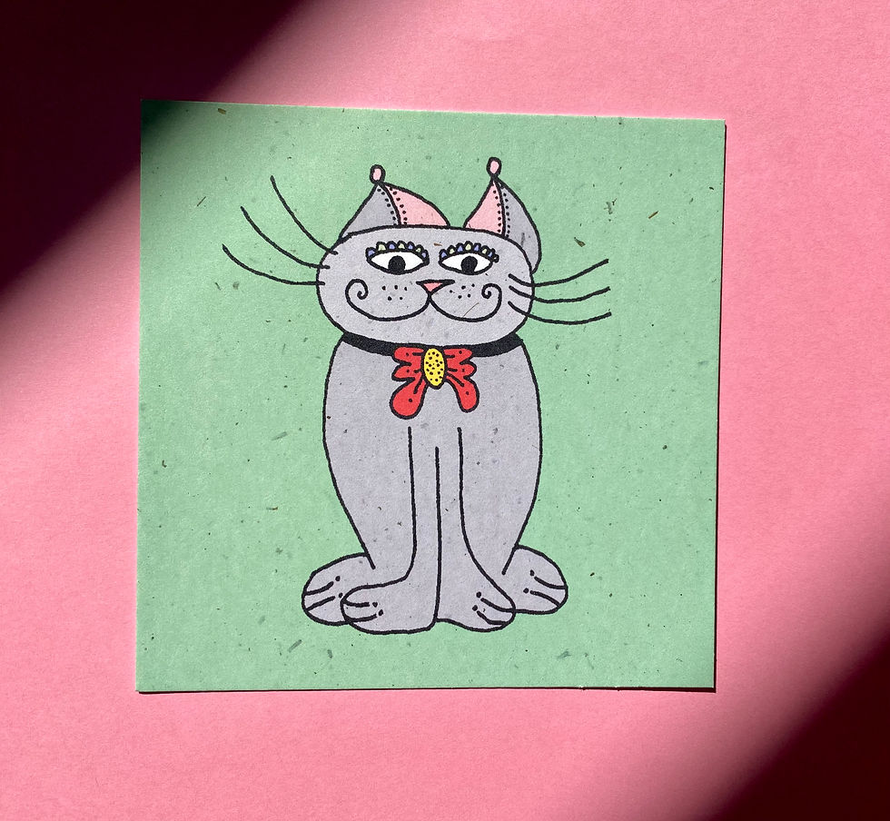 Recycled card cat front