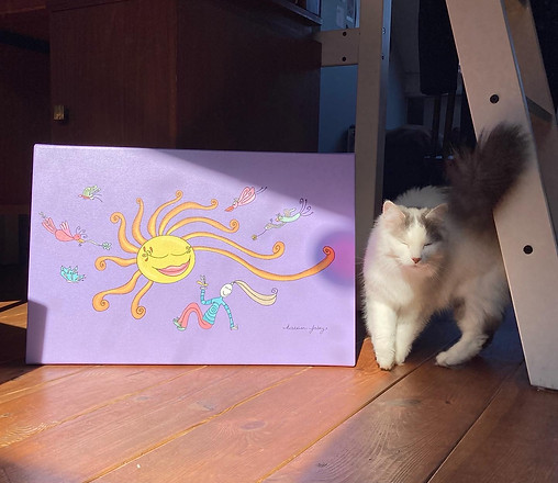 Sun print on canvas