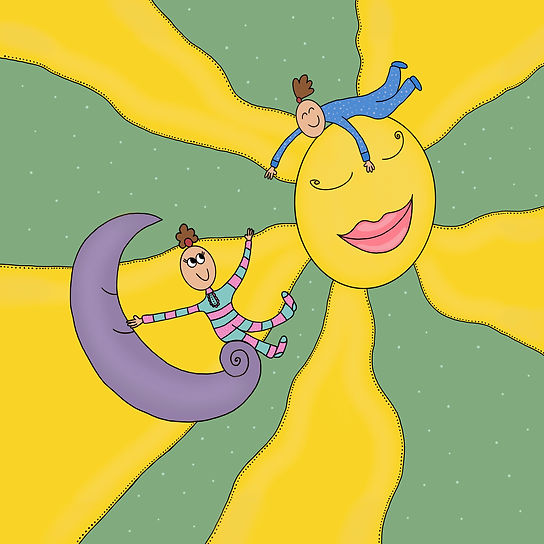 Commissioned children illustration sun and moon