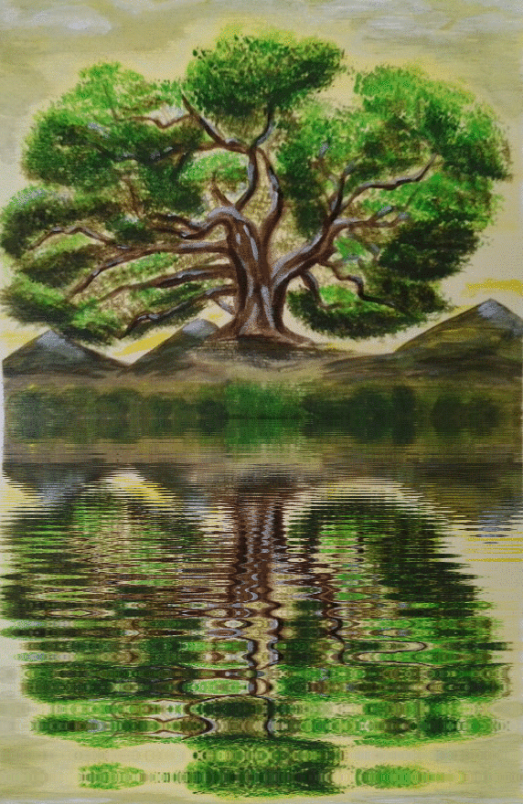 reflecting river tree-lunapic