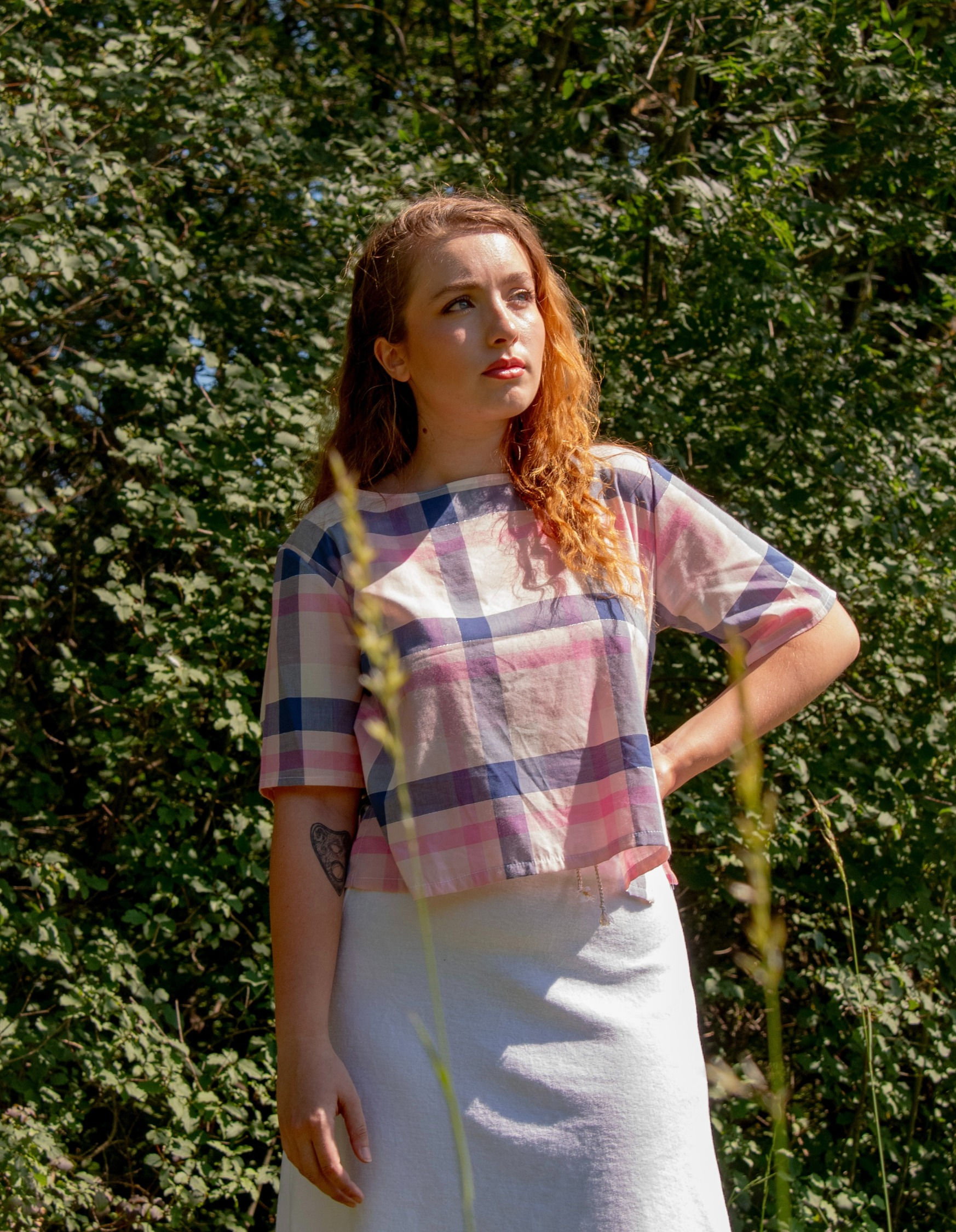 Top Vivi écossais rose