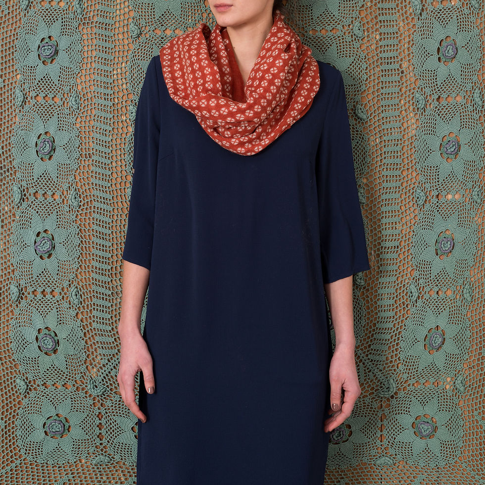 Rust Cross Cashmere Scarf