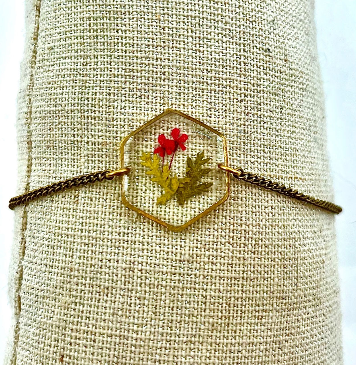 Bracelet fleur rouge