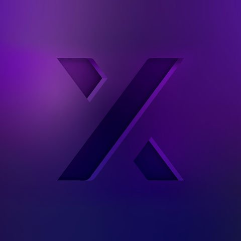 purple X logo design