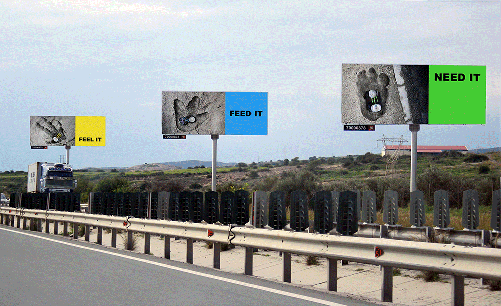 Monster ad campaign billboards and bus shelter