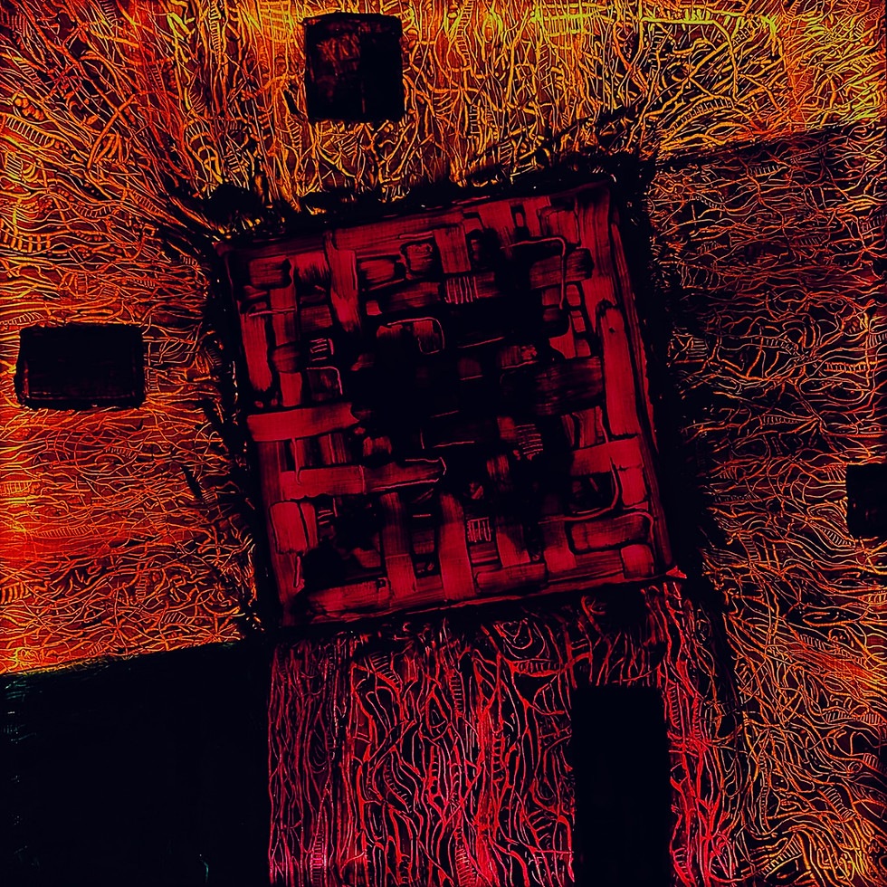 glowing acrylic painting night view