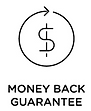 A dollar sign icon that says money back guarantee