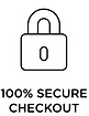 A lock icon that says 100% secure checkout