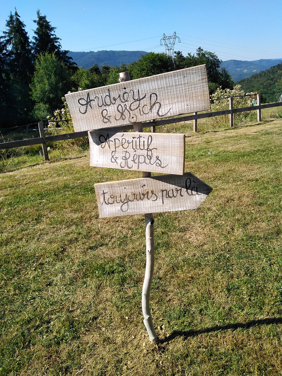 Panneau directionnel mariage