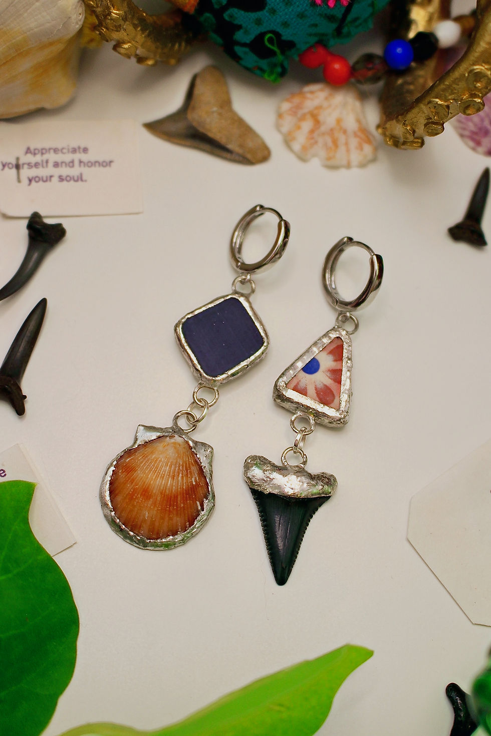 Thumbnail: Great White Shark Tooth Earrings