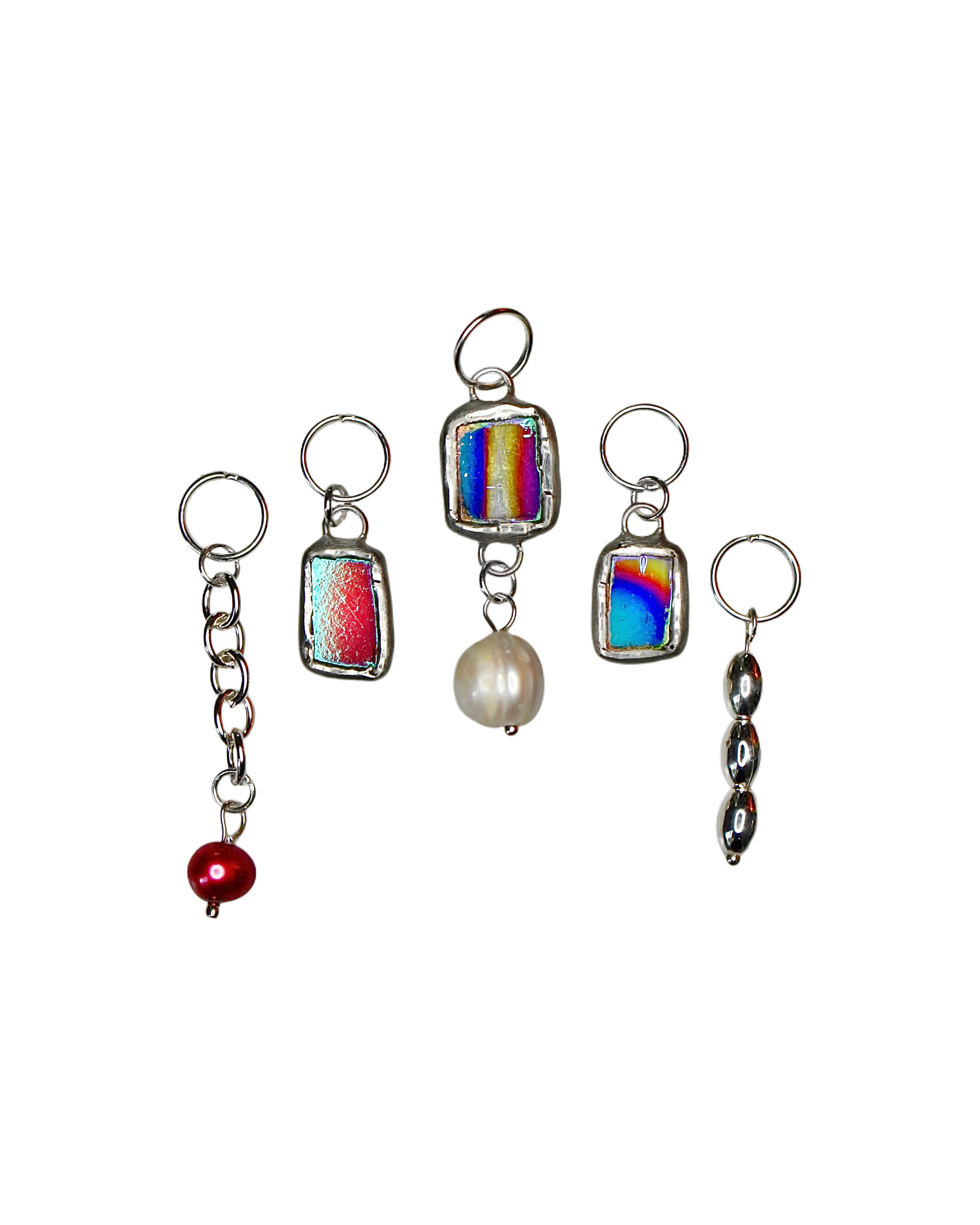 Dichroic Glass Hair Charms