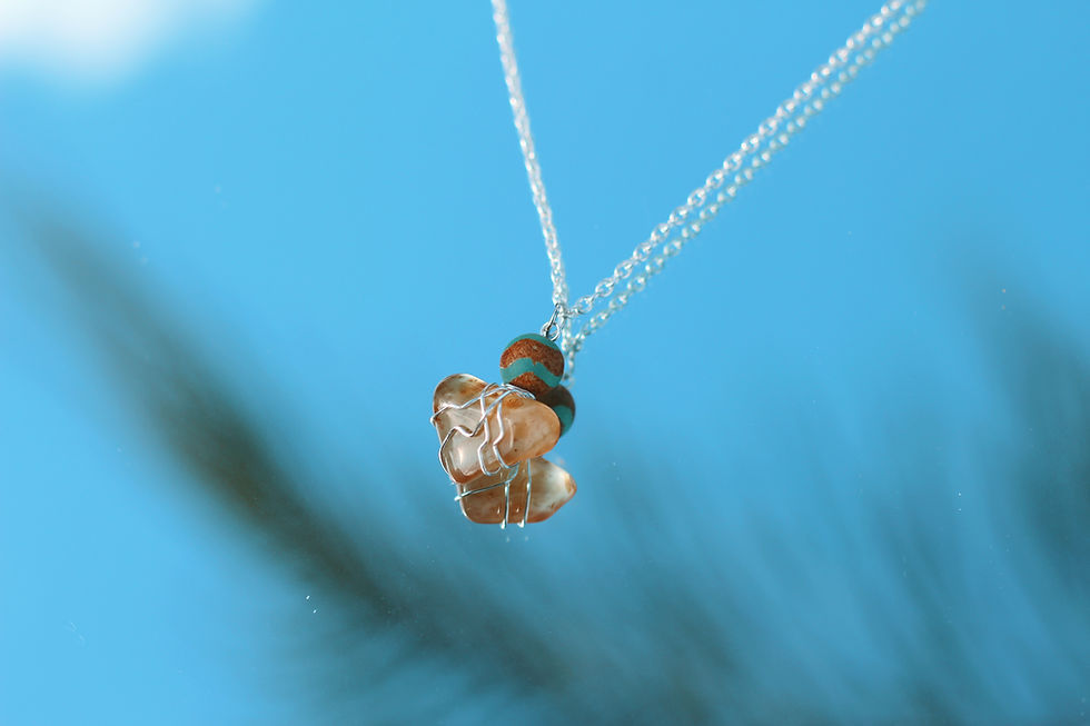 Thumbnail: honey agate necklace - simple chain