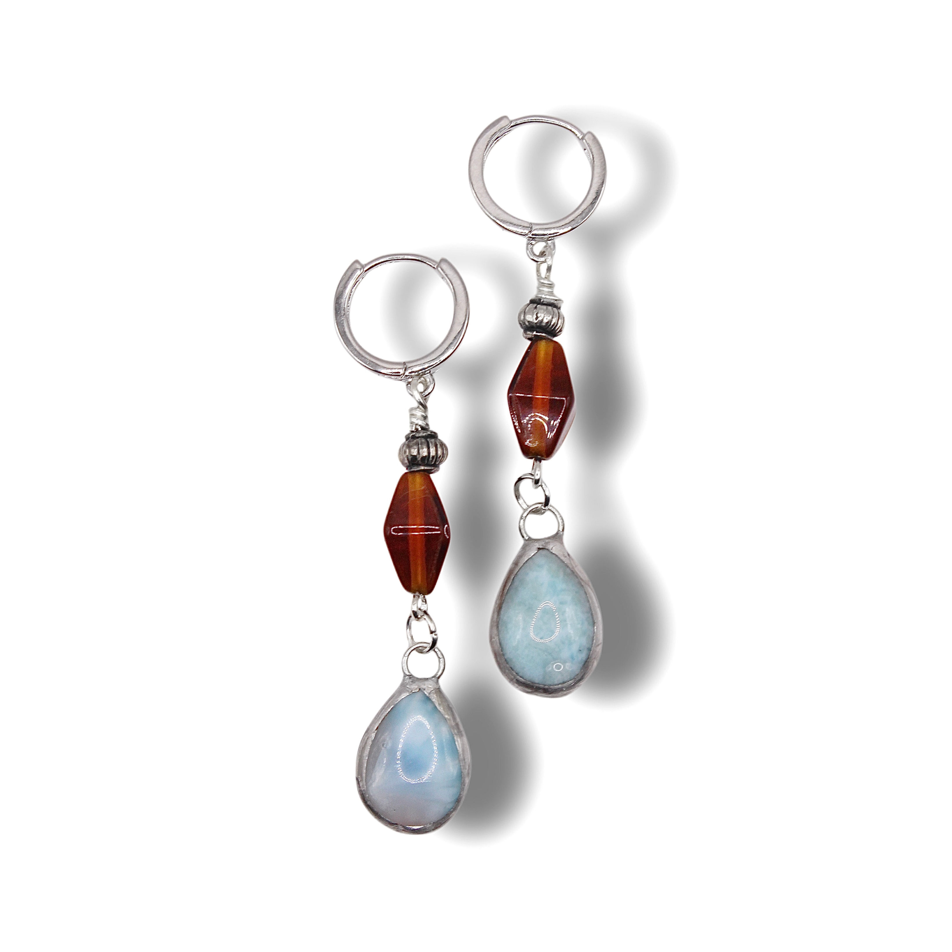 Amber Larimar Earrings