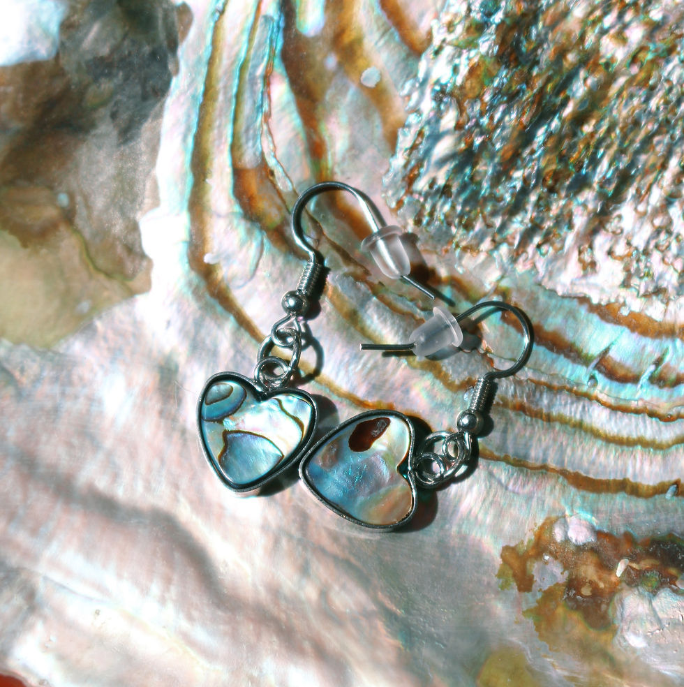Thumbnail: Abalone Heart Earrings