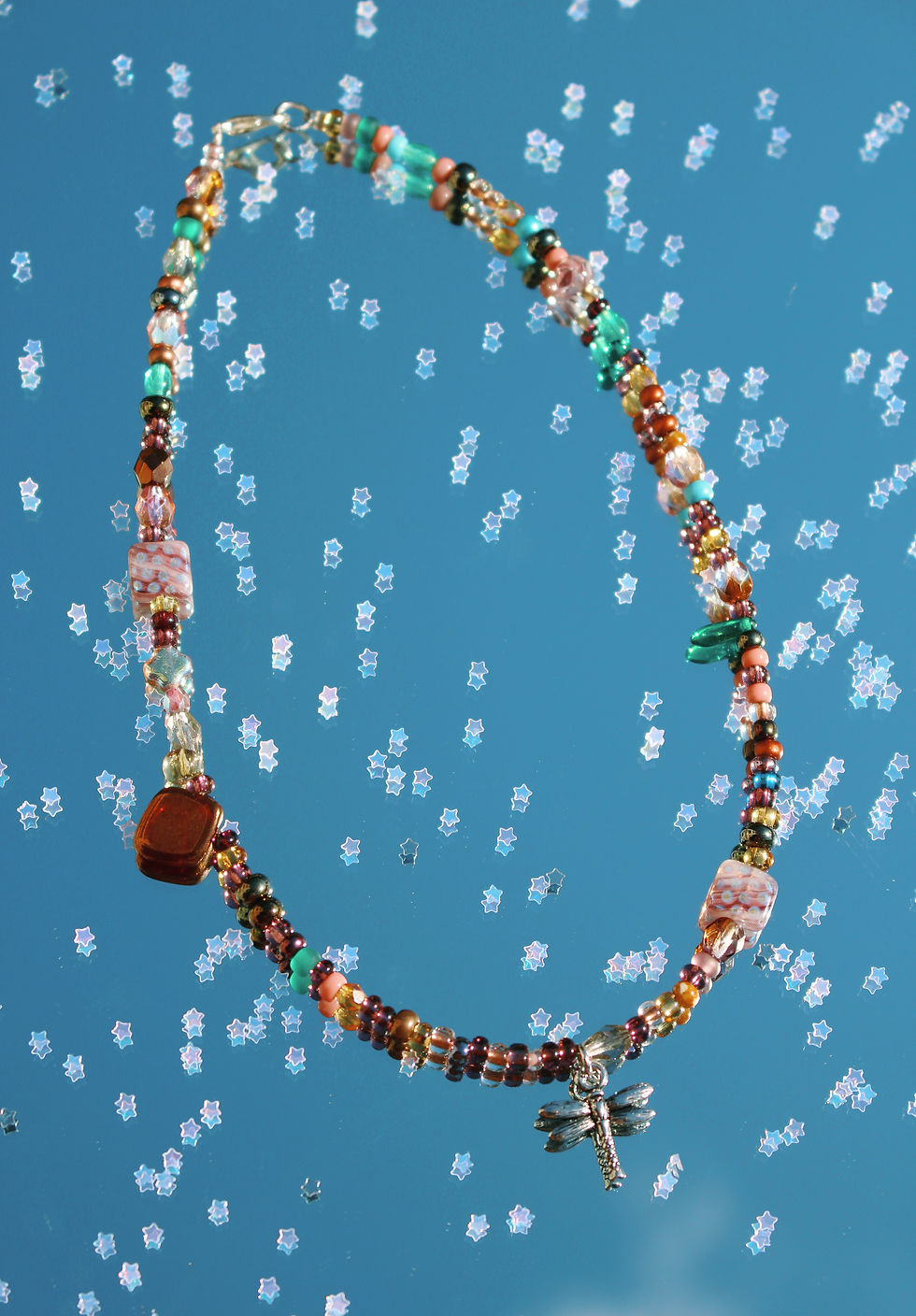 Thumbnail: coraline dragonfly beaded choker