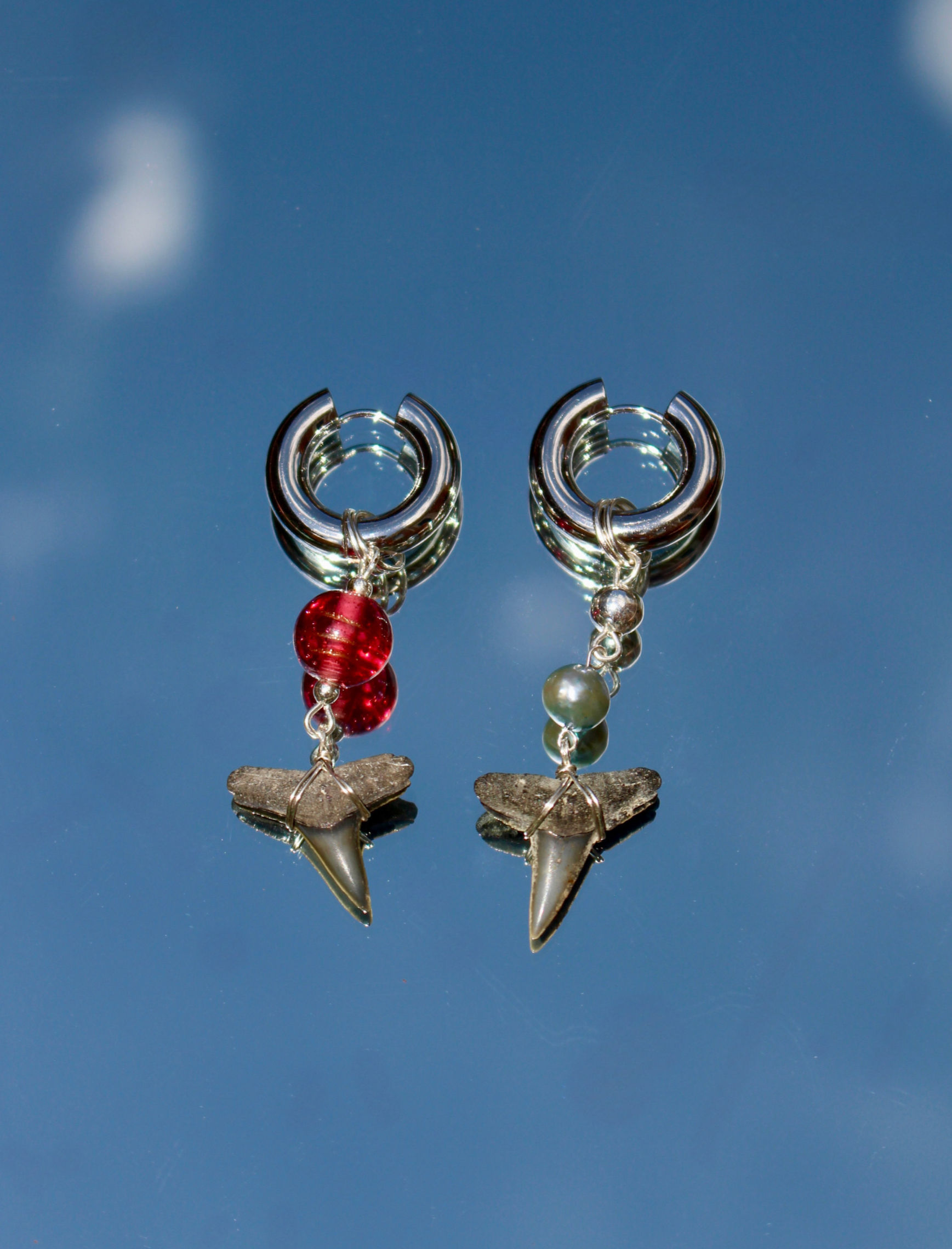 Beaded Shark Tooth Huggies