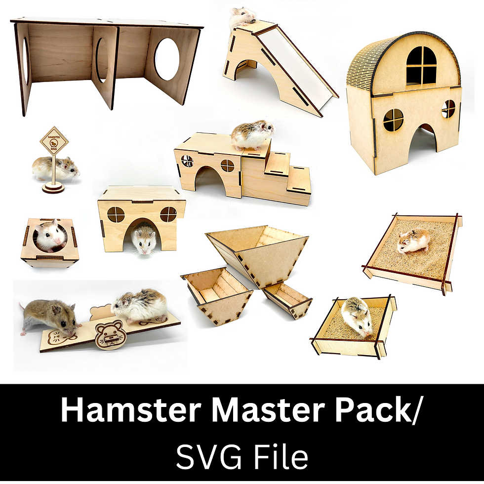 Hamster Master Pack - Tunnels, Hideaways, Sandboxes, Toys, etc. - Laser Cut File