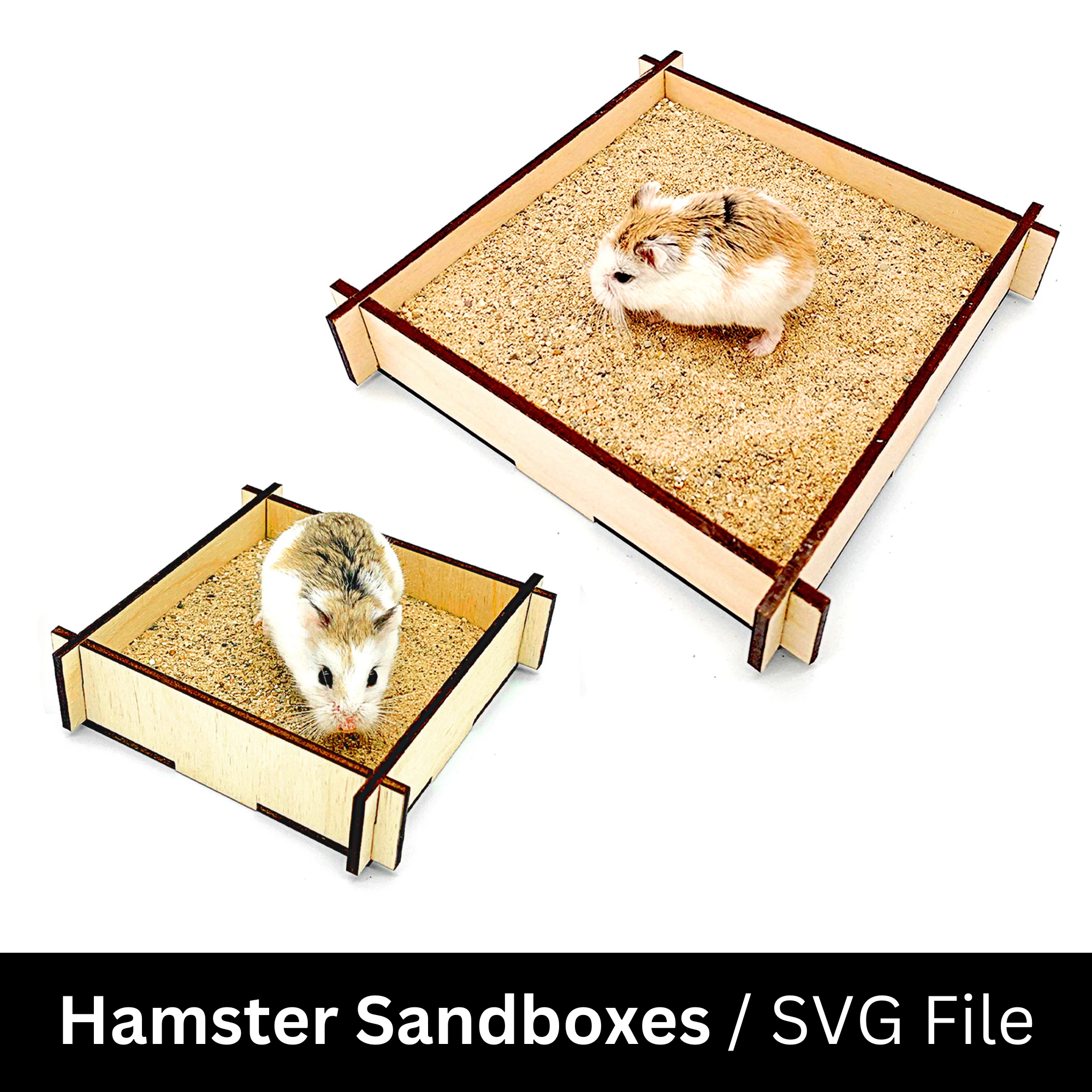 Wood Sandbox for Dwarf Hamsters - Mice - Laser Cut Files