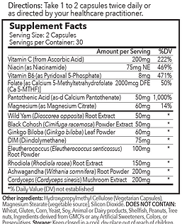Adrenafem supplement facts.png