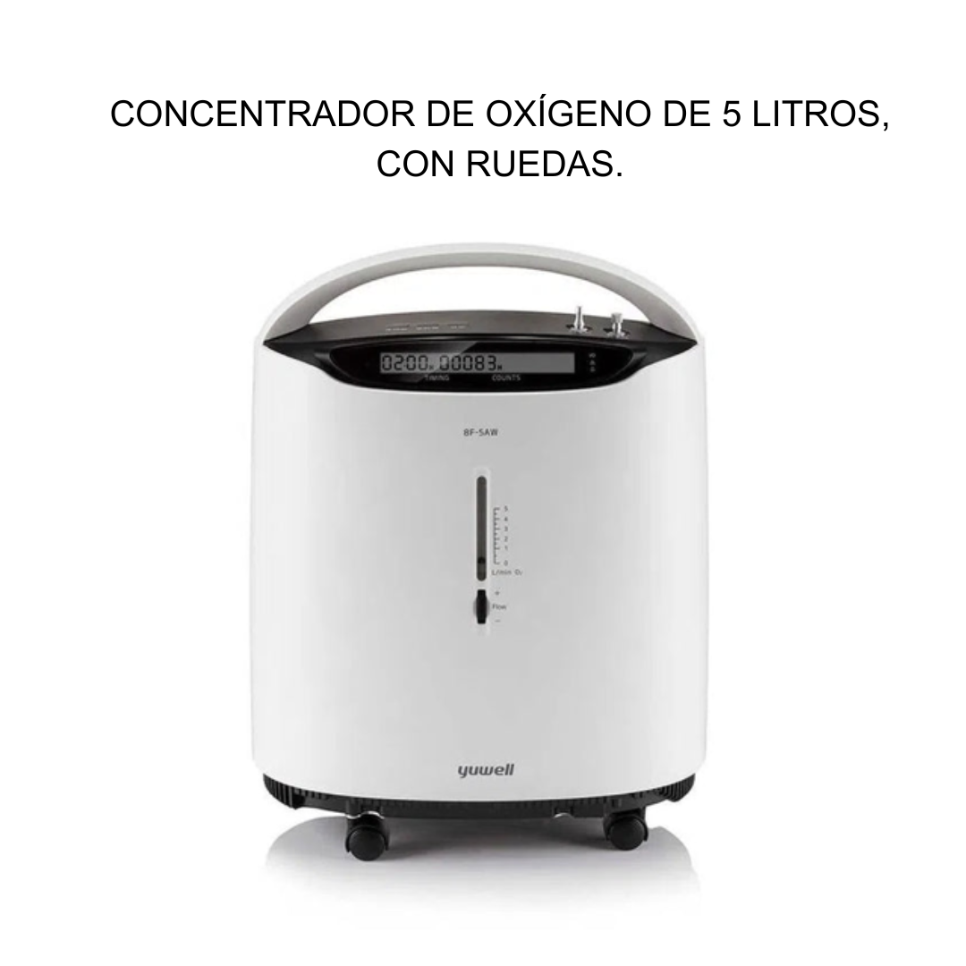 Concentrador de oxígeno de 5 Lts con ruedas