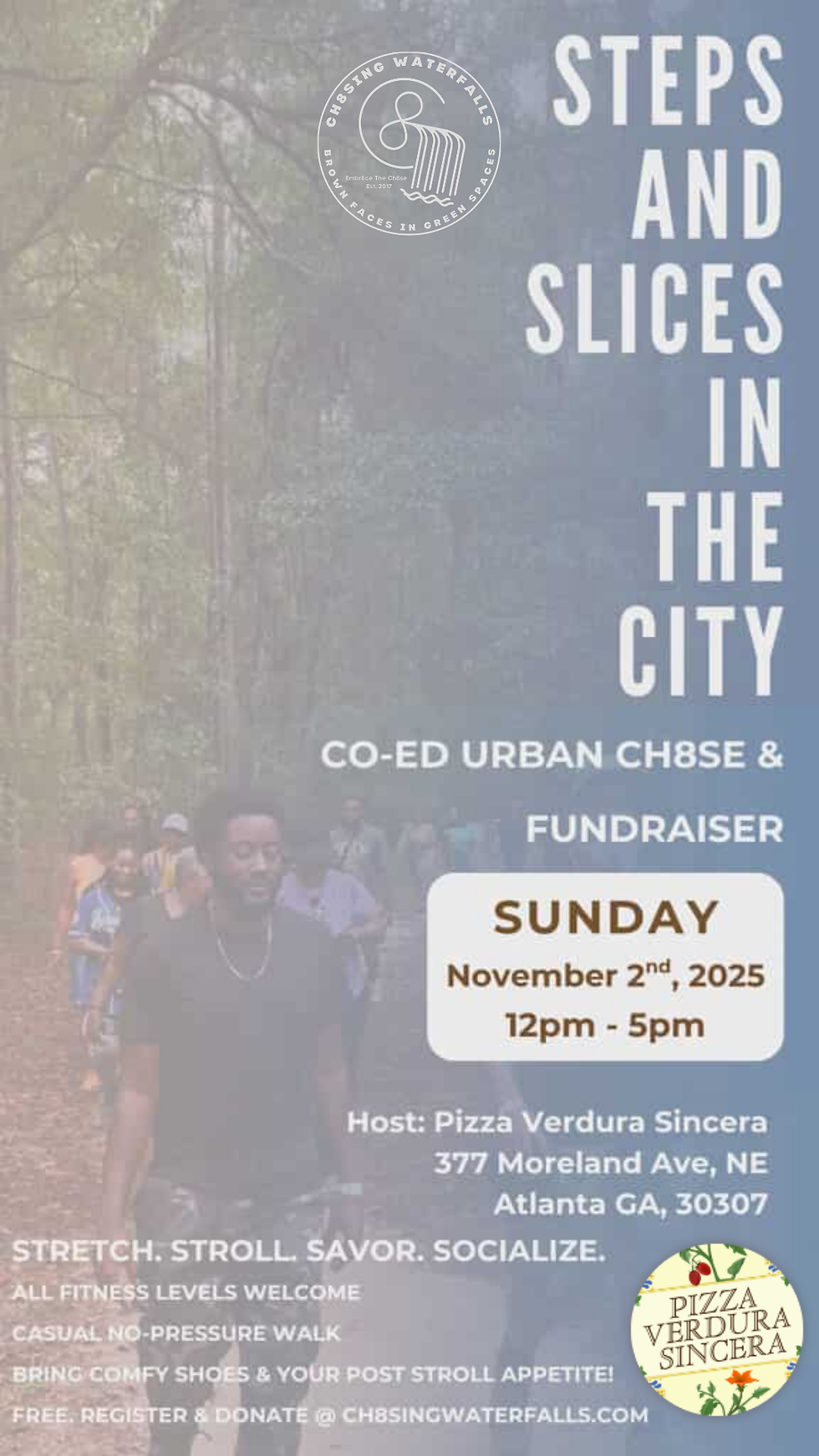 Stretch. Stroll. Savor. Socialize.