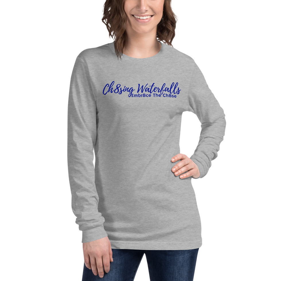Thumbnail: Unisex Long Sleeve Ch8sing Waterfalls Tee (navy)