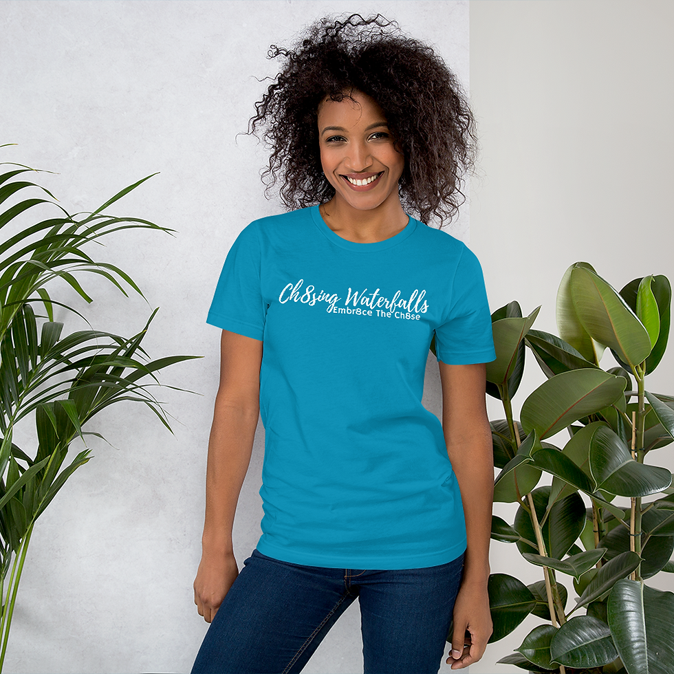 Thumbnail: Short-Sleeve Unisex Ch8sing Waterfalls T-Shirt (white)