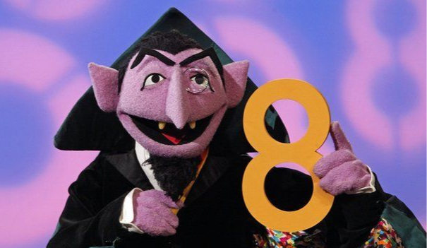 Count is holding the number 8.