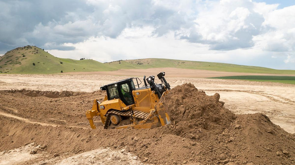 CAT D8 dozer pushing dirt.