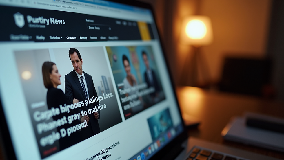 Close-up view of a laptop screen displaying a humorous news website