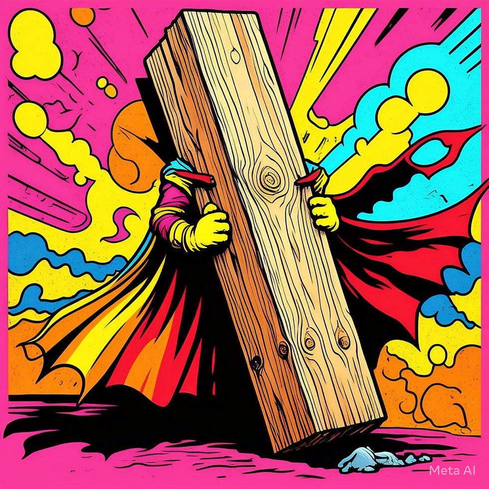 a wood plank wearing a cape. You welcome internet.
