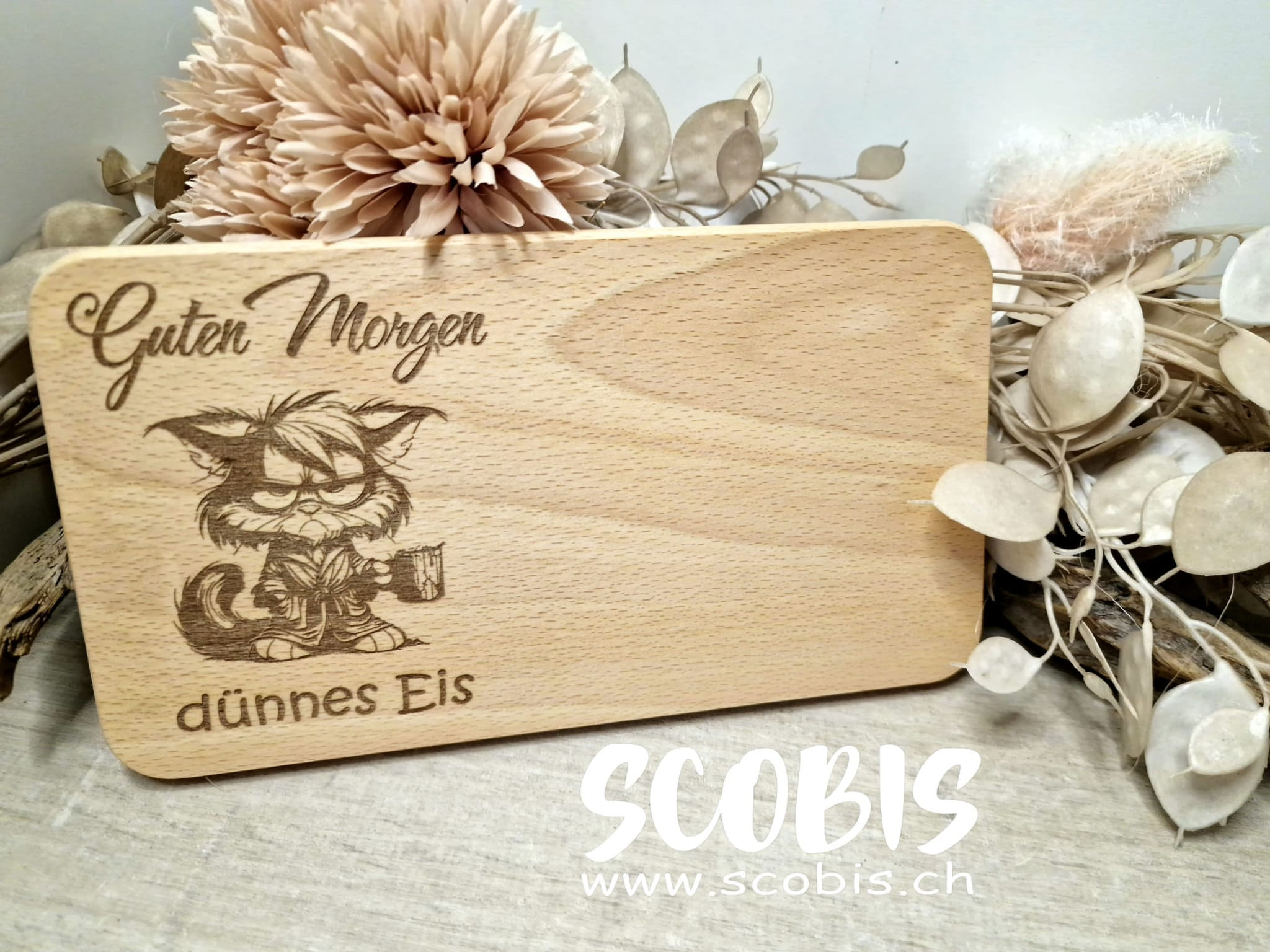 Kaffebrettchen "Katze dünnes Eis"